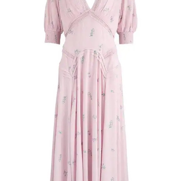 Free People Pink Floral Maxi Dress Size 12 - Picture 6 of 14